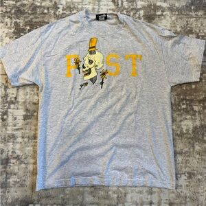 The Hundreds POST Skull Graphic Tee XL Grey Streetwear Short Sleeve
